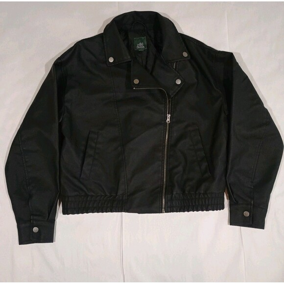 wild fable Jackets & Blazers - Wild Fable Black Faux Leather Moto Jacket Asymmetrical Zip XS